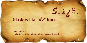 Siskovits Ákos névjegykártya