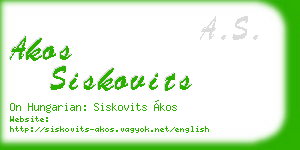 akos siskovits business card