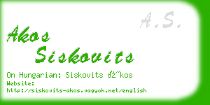 akos siskovits business card